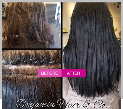 Brazilian Blow Out Hair Extension, Balayage Color Highlights-Correction